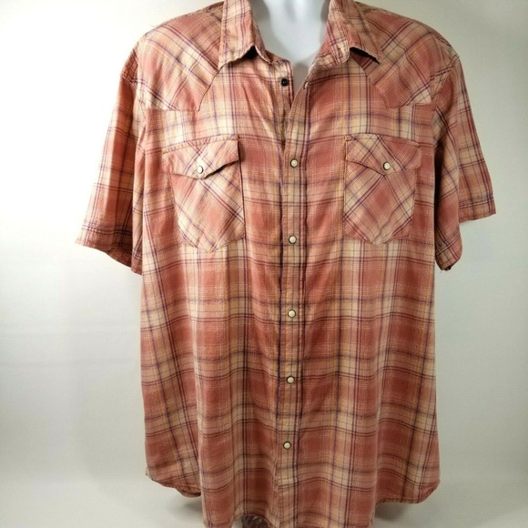 Western Pearl Snap Plaid Short Sleeve N31-0113P - Picture 1 of 6